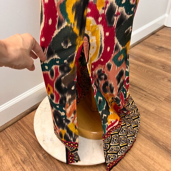 Angie One Shoulder Asymmetrical Colorful Festival Artsy Maxi Dress Sz S - Picture 11 of 11